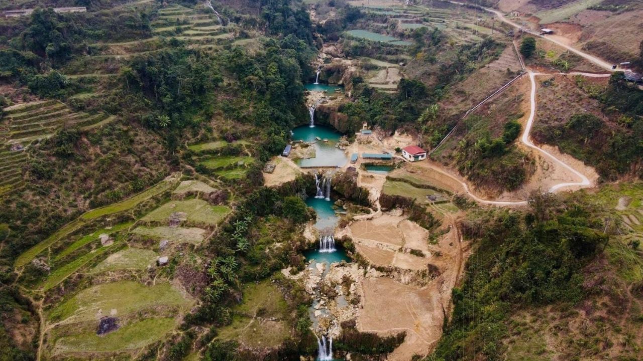 Architectural 7-storey majestic and poetic waterfall